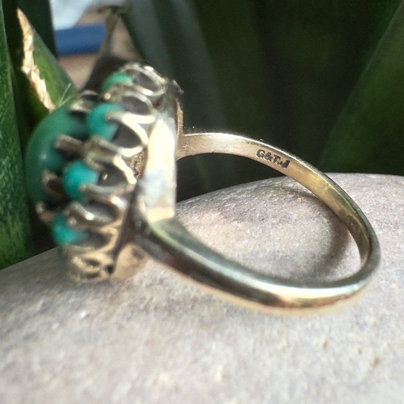 Vintage UK 9k Turquoise ring - Picture 3 of 10